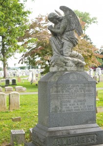 One of the most-photographed monuments at Mount Bethel Cemetery is the angel statue belonging to Joseph Aldinger, a Civil War veteran, and his wife, Annie.
