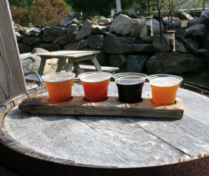 The flight of craft beers at Boothbay Craft Brewery provided a taste of local life, as the name of each beer relates to the area.  