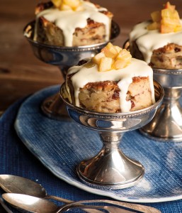 Apple Bread Pudding with Apple Brandy Créme Anglaise