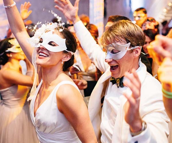 In honor of Halloween weekend, the reception morphed into a masquerade party following dinner.