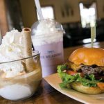 On the menu: Start with a cheeseburger and fries, add a black raspberry frappe, and finish with the brown butter almond brickle affogato.